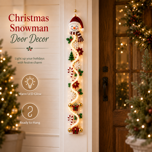 ⛄️🎅🎄 Lighted Christmas Hanging Garland – Festive Doorway Decor