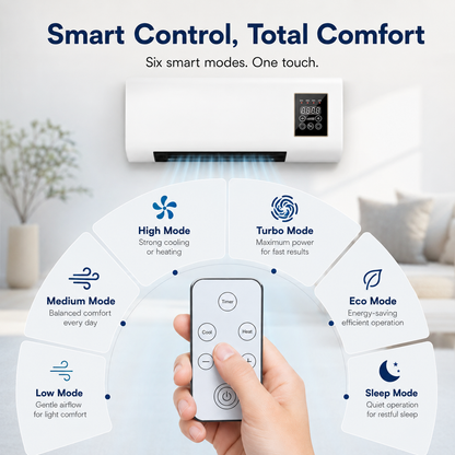 ❄️🔥 Fast Cooling & Heating 2-in-1 Wall-Mounted Air Cooler & Heater | Comfort for Every Season