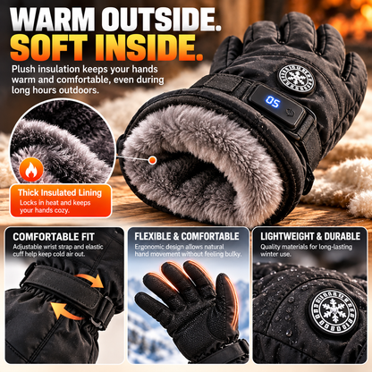 🔥🧤 Rechargeable Heated Gloves – 3 Heat Levels, Touchscreen Winter Gloves