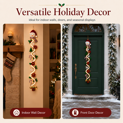 🎅Santa Claus Christmas Hanging Light | 🍭Spiral Candy Cane LED Doorway Decoration