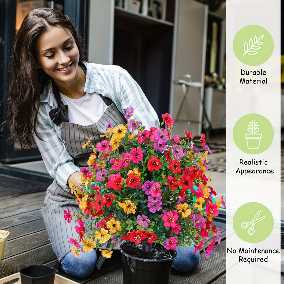🌸 UV Resistant Artificial Flowers for Outdoor Décor