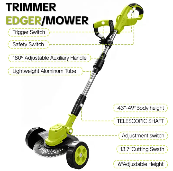 🔥FLASH SALE SAVE 55% OFF🌿21V 3-in-1 Cordless Trimmer Edger Mini Mower (2 Batteries Included)