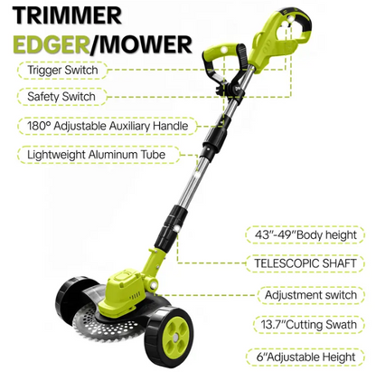 🔥FLASH SALE SAVE 55% OFF🌿21V 3-in-1 Cordless Trimmer Edger Mini Mower (2 Batteries Included)