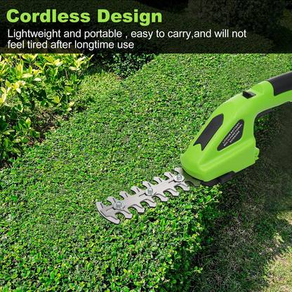 ✂️ Compact One-Hand 2-in-1 Cordless Hedge Trimmer | Up To 60 Mins Long Runtime For Yard Work 🌿