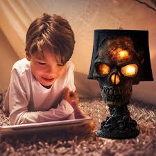 💥 Limited Discount 💀 Gothic Skull LED Desk Lamp | Spooky Witchy Lighting For Halloween Decor