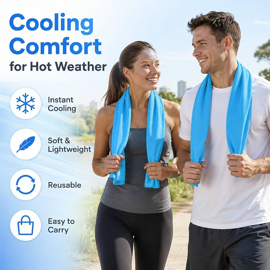 ❄️Instant Cooling Towel, Quick Chill Portable Foldable Multifunctional Sweat Towel for Sports Outdoor Travel