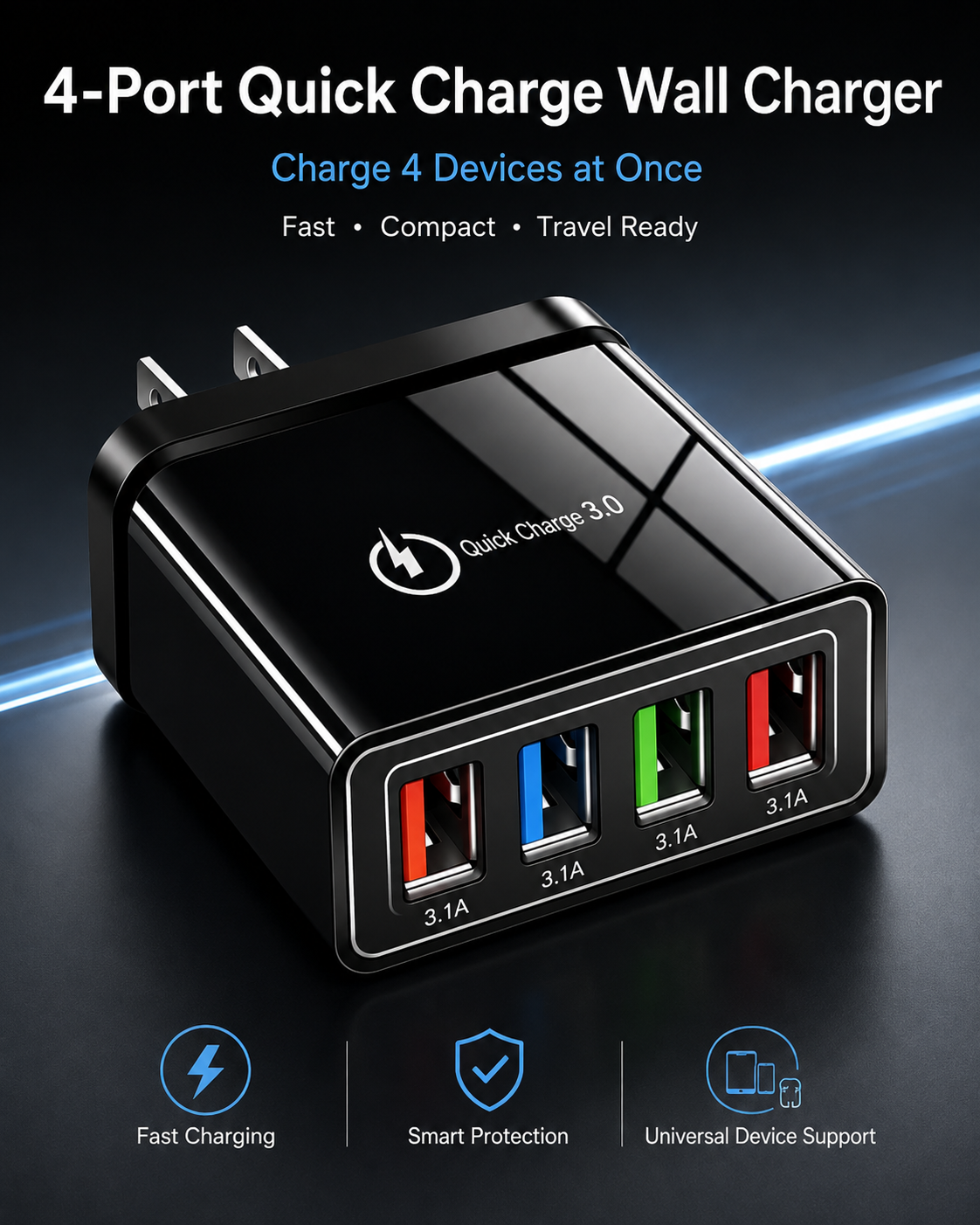 The Charger Big Tech Hates | ⚡4-Port Quick Charge 3.0 + AI Performance Boost