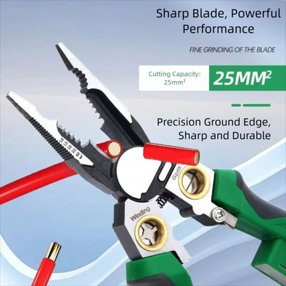 📢SHOP SALE -Multifunctional 8-in-1 Wire Stripping Needle Nose Pliers, Voltage Test Electrical Pliers with Dual Alarm Function for Cutting, Pulling and Crimping All Kinds of Wires