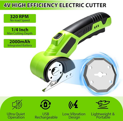 🛡️Cordless Rechargeable Electric Scissors Fabric Cutter, Multi-Purpose Cutting Tool for Cloth, Leather, Carpet,