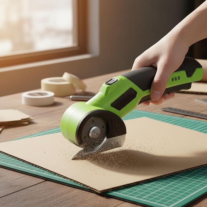 🛡️Cordless Rechargeable Electric Scissors Fabric Cutter, Multi-Purpose Cutting Tool for Cloth, Leather, Carpet,