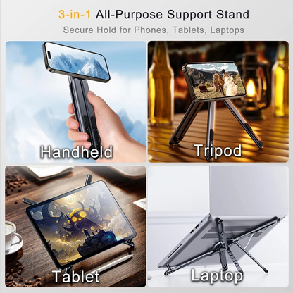 🧲6‑in‑1 Magnetic Foldable Stand｜One Stand For Phone, Tablet & Laptop