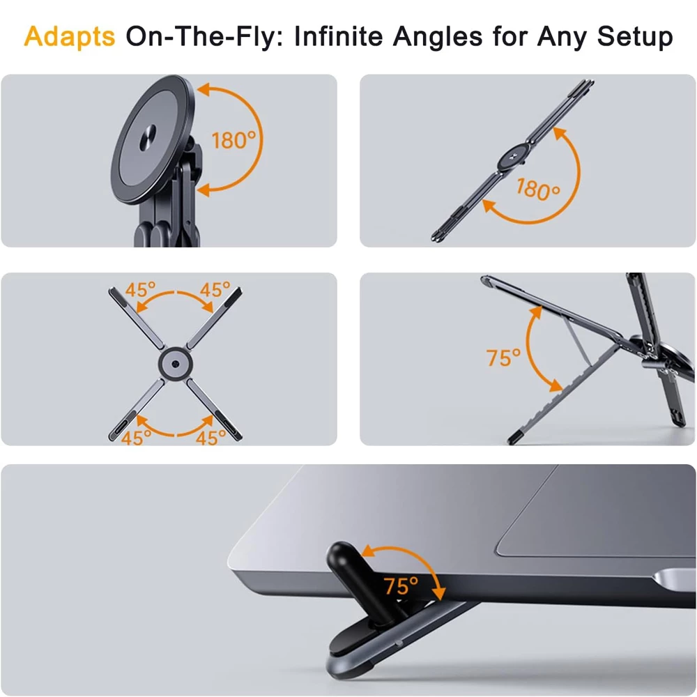 🧲6‑in‑1 Magnetic Foldable Stand｜One Stand For Phone, Tablet & Laptop