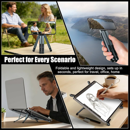 🧲6‑in‑1 Magnetic Foldable Stand｜One Stand For Phone, Tablet & Laptop