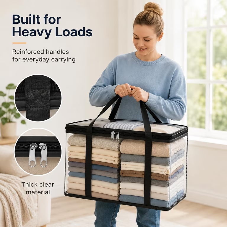 💥Final 24 Hours 50%OFF💥 See‑Through Stackable Storage Bags, Declutter Your Home In No Time 🏠