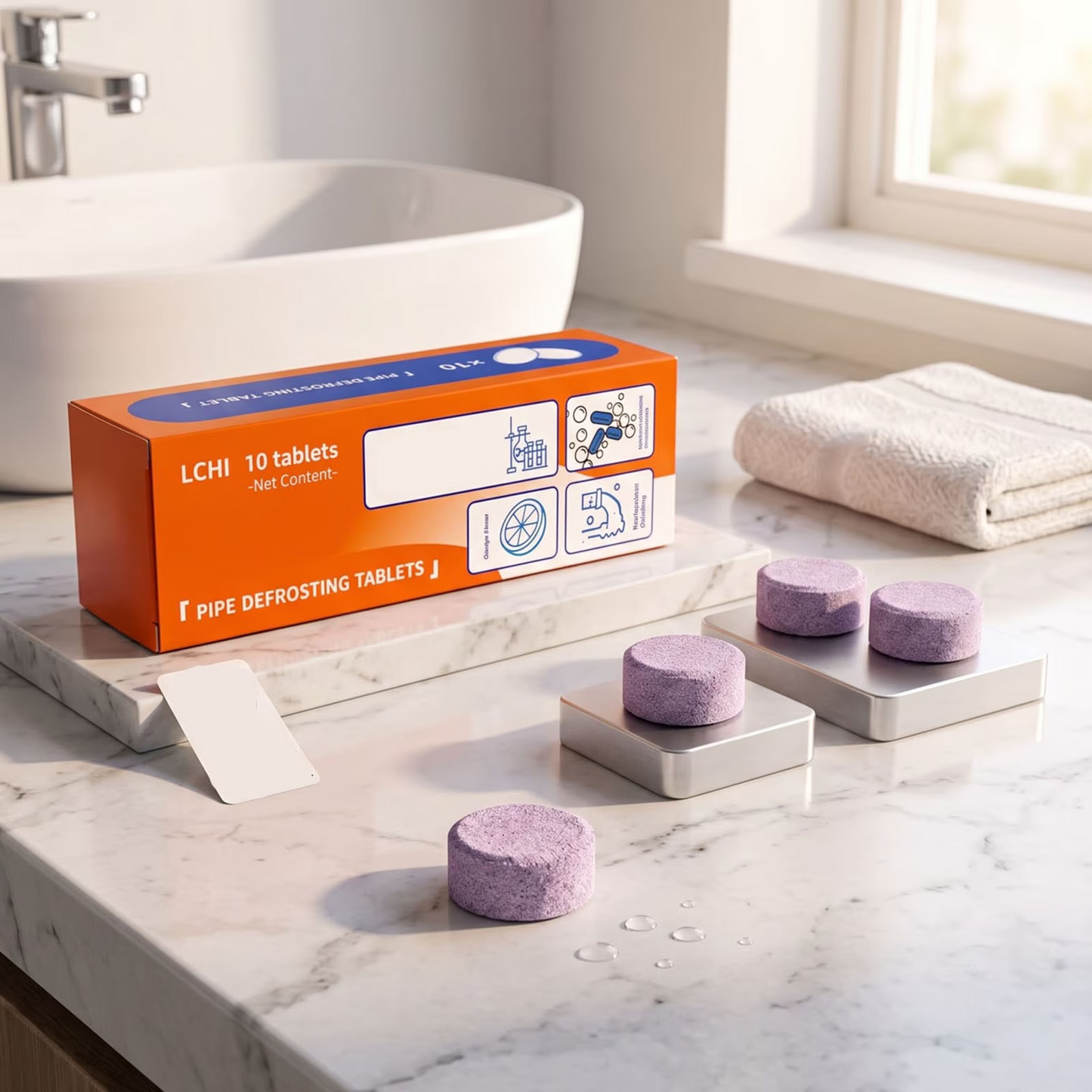 🚰Powerful Pipe Declogging Tablets✨10‑Second Action！Eliminate Clogs & Bad Drain Odors At The Source💚