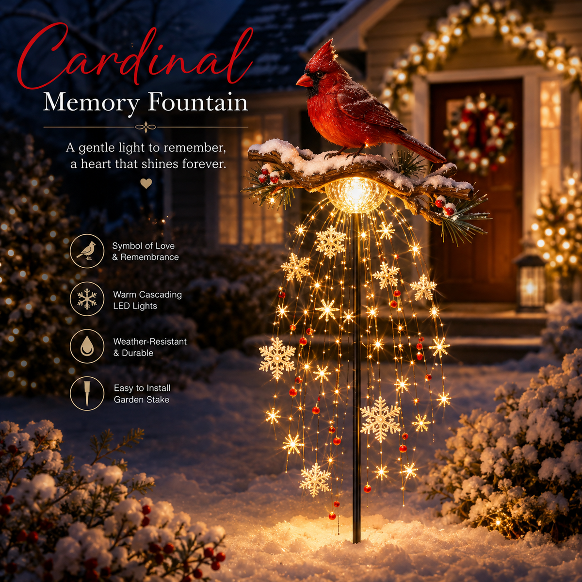 🔔🎄 Festive From Every Angle ✨– Magical Christmas Cascade Solar Garden Light🎄🎁