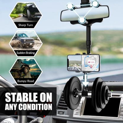 🔥Save45%🚗Rotatable Retractable Rearview Mirror Phone Holder | No Glue No Suction Cups