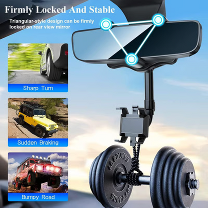 🔥Save45%🚗Rotatable Retractable Rearview Mirror Phone Holder | No Glue No Suction Cups