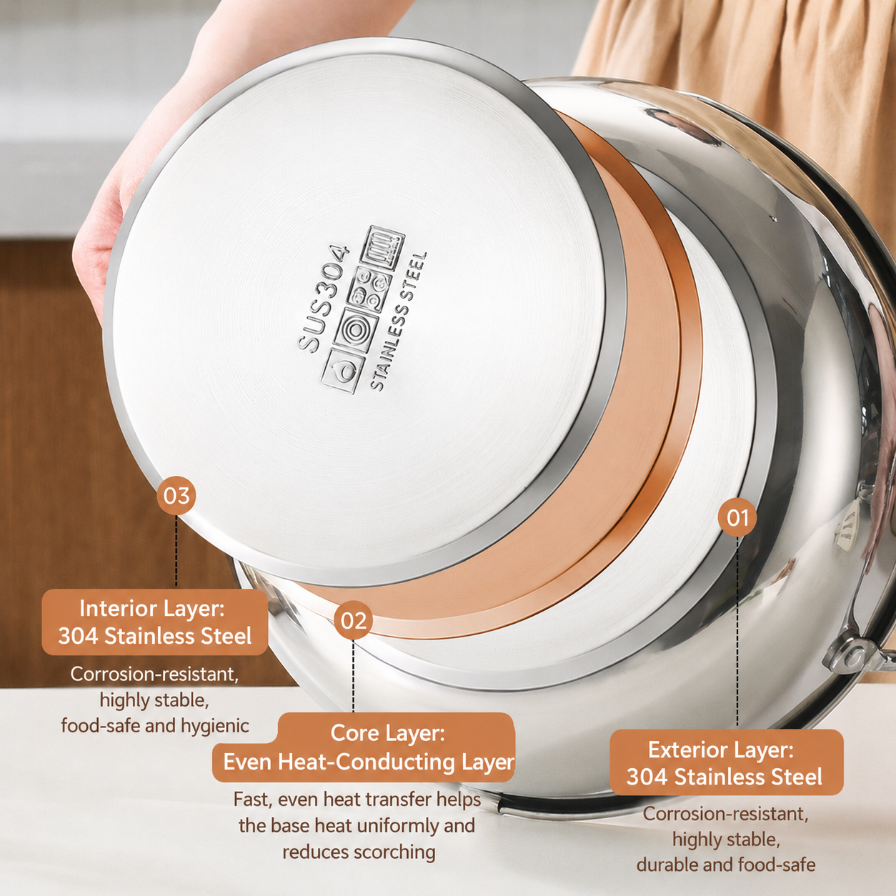 🥗Kitchen Essentials 🍳 304 Stainless Steel Frying Pot with Thermometer and Oil Drip Drainer Rack🎉