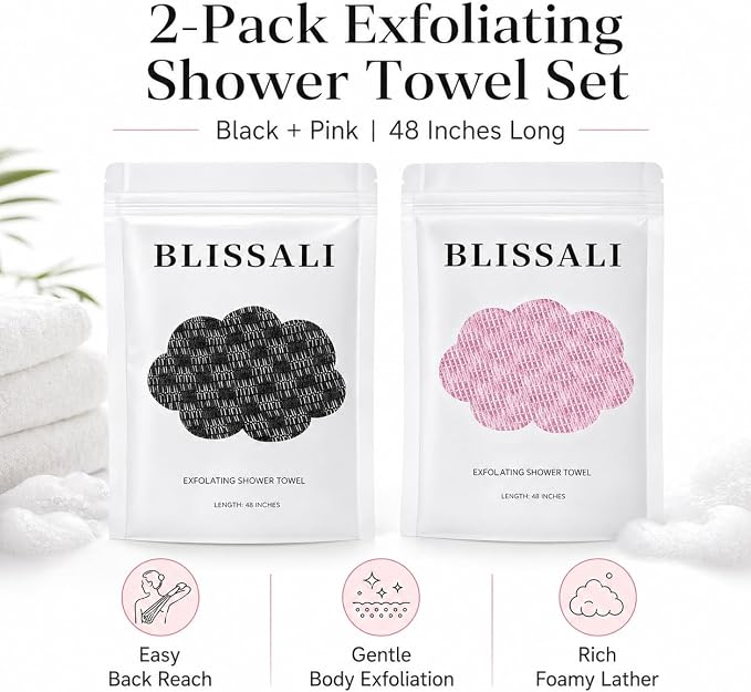 🔥Save50%🛁Exfoliating Antibacterial Bath Wash Cloth, Reusable Body Scrub Towel