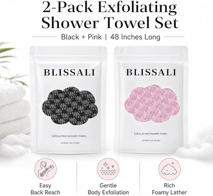 🔥Save50%🛁Exfoliating Antibacterial Bath Wash Cloth, Reusable Body Scrub Towel