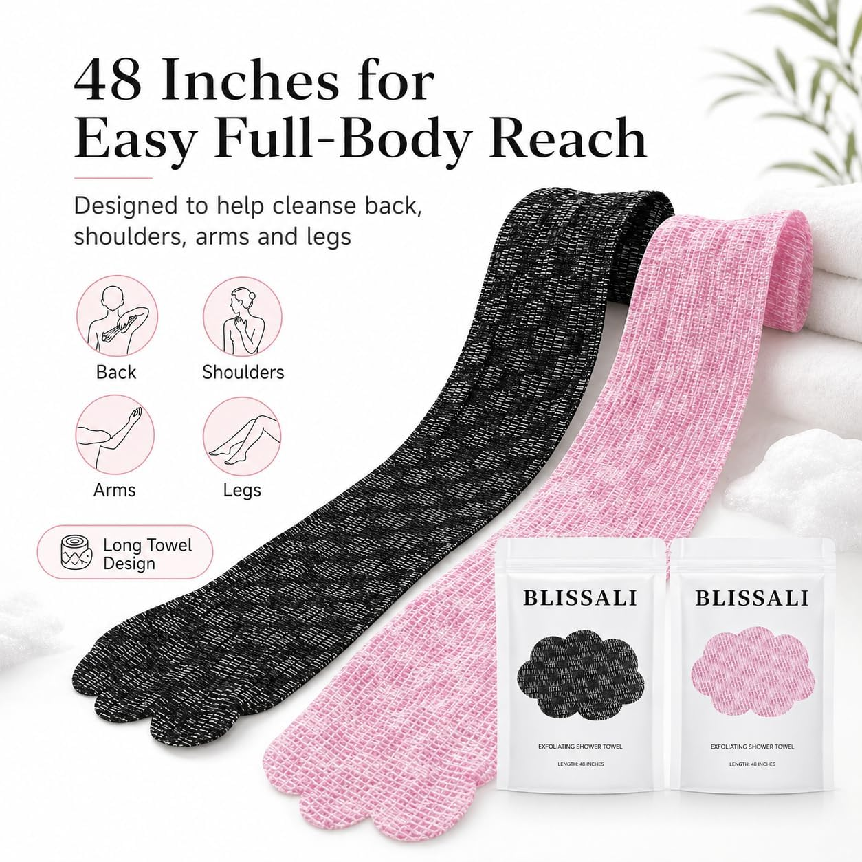 🔥Save50%🛁Exfoliating Antibacterial Bath Wash Cloth, Reusable Body Scrub Towel