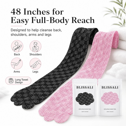 🔥Save50%🛁Exfoliating Antibacterial Bath Wash Cloth, Reusable Body Scrub Towel