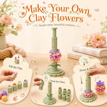 💐 DIY Clay Flower Bouquet Kit – Comes With 12 Colors of Modeling Clay FREE