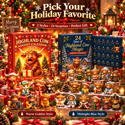 🎄 Highland Cow Advent Calendar 2026 – 24-Day Collectible Figurine Countdown