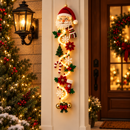 ⛄️🎅🎄 Lighted Christmas Hanging Garland – Festive Doorway Decor