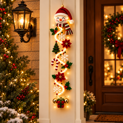 ⛄️🎅🎄 Lighted Christmas Hanging Garland – Festive Doorway Decor