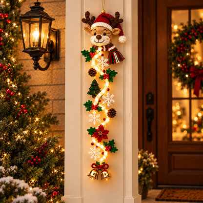 ⛄️🎅🎄 Lighted Christmas Hanging Garland – Festive Doorway Decor