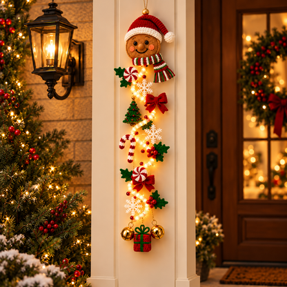 ⛄️🎅🎄 Lighted Christmas Hanging Garland – Festive Doorway Decor