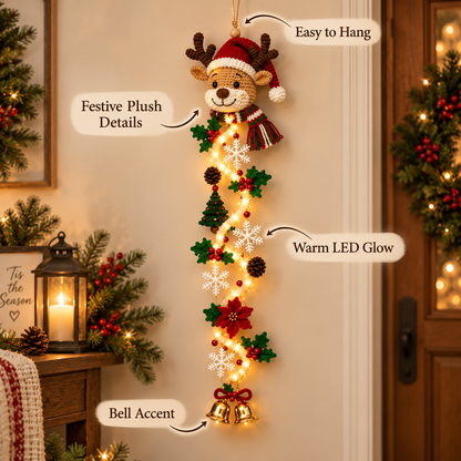 ⛄️🎅🎄 Lighted Christmas Hanging Garland – Festive Doorway Decor