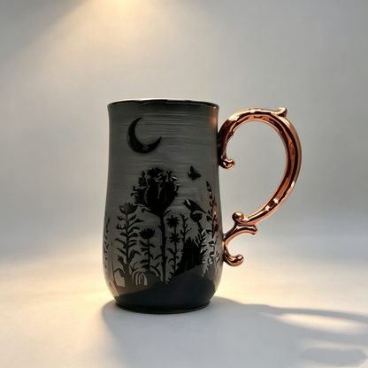 🎉🖤 Handcrafted Dark Moon Ceramic Mug