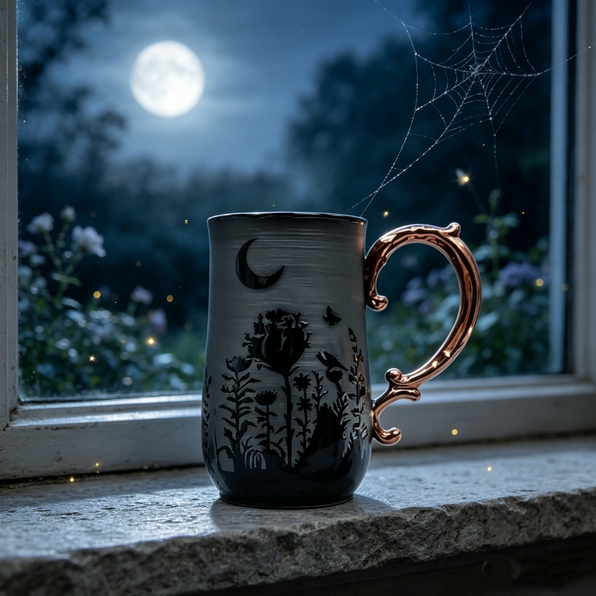 🎉🖤 Handcrafted Dark Moon Ceramic Mug
