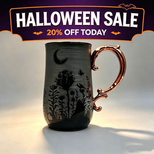 🎉🖤 Handcrafted Dark Moon Ceramic Mug