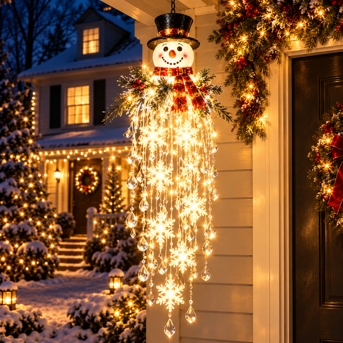 ✨❄️Crystal Cascade Christmas Light — LED Hanging Porch Decoration