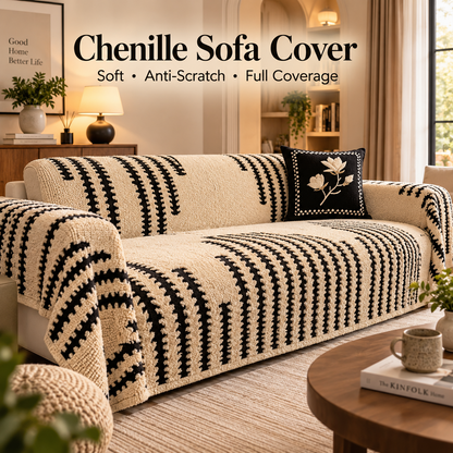 🛋️ Soft Chenille Sofa Cover – Pet-Friendly Full Coverage Couch Throw