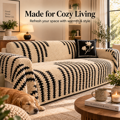 🛋️ Soft Chenille Sofa Cover – Pet-Friendly Full Coverage Couch Throw