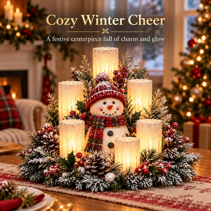 🎄 Lighted Christmas Candle Centerpiece – 3 Festive Tabletop Designs