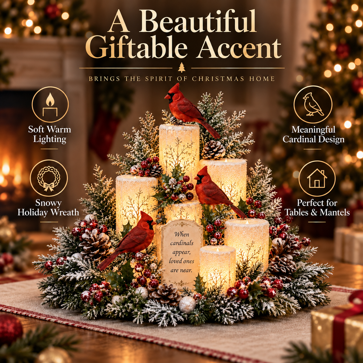 🎄 Lighted Christmas Candle Centerpiece – 3 Festive Tabletop Designs