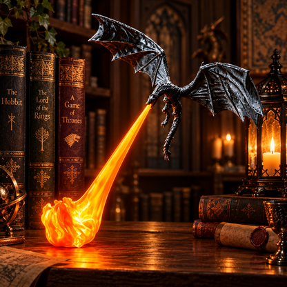 🐉 3D Dragon LED Book Nook Light – Mystical Fantasy Bookshelf Decor