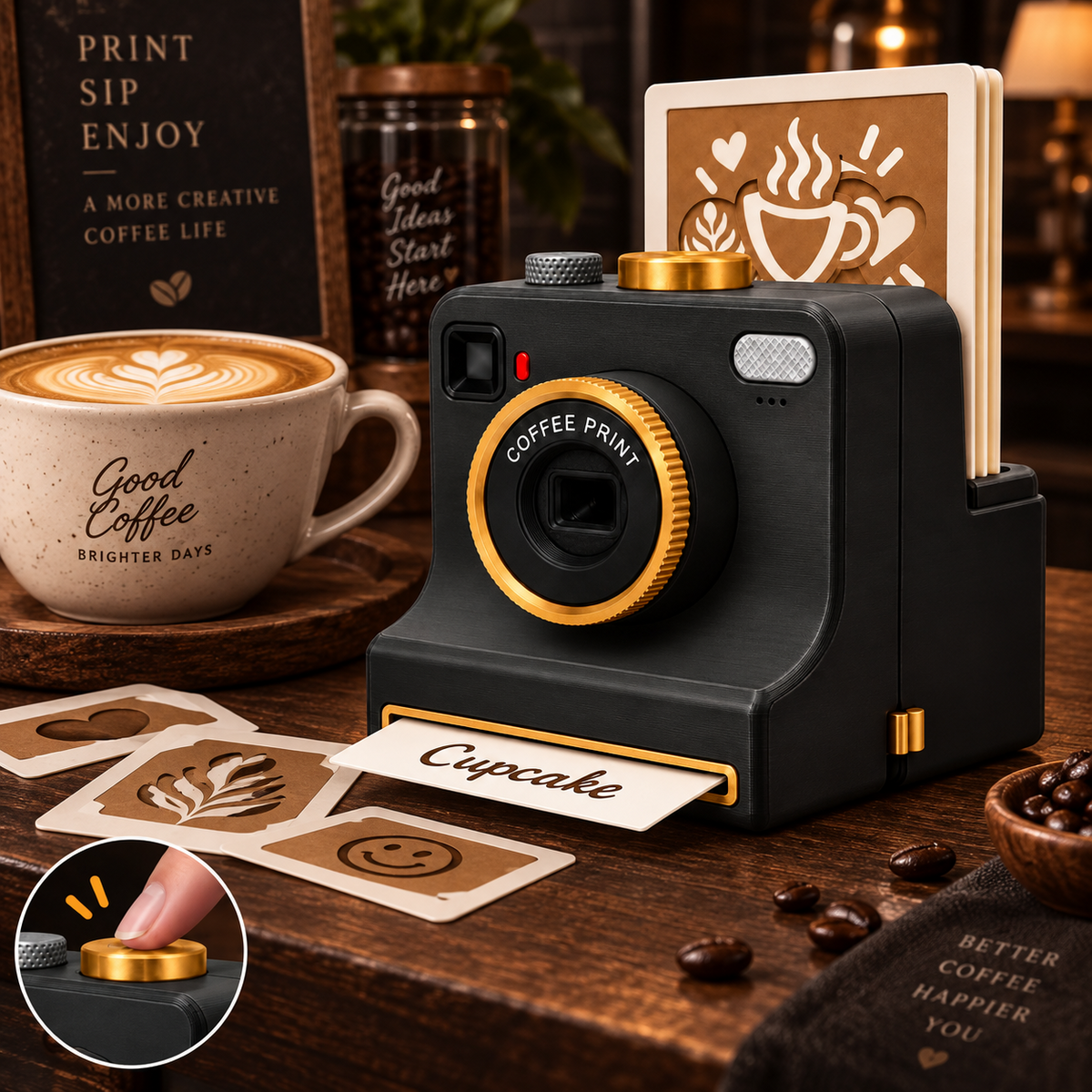 💖☕ Custom Latte Art Printer – Turn Photos Into Coffee Designs 📸