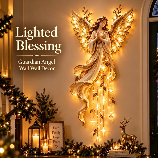 ✨Last Day of Sale!  Huge Discounts!✨Blessing Guardian Angel Lighted Wall Decor | Starfall Cascade Christmas Hanging