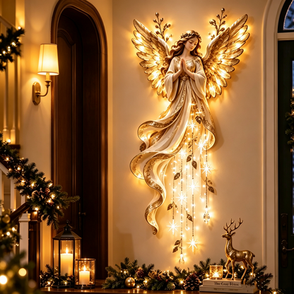✨Last Day of Sale!  Huge Discounts!✨Blessing Guardian Angel Lighted Wall Decor | Starfall Cascade Christmas Hanging