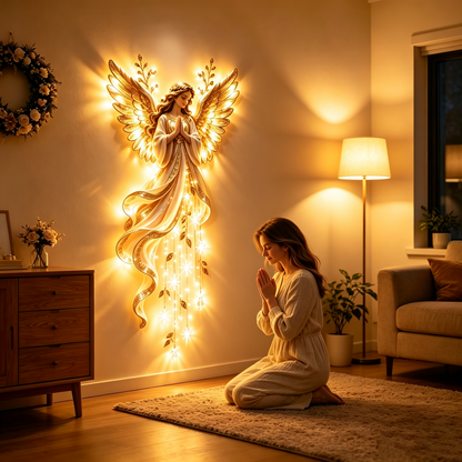 ✨Last Day of Sale!  Huge Discounts!✨Blessing Guardian Angel Lighted Wall Decor | Starfall Cascade Christmas Hanging