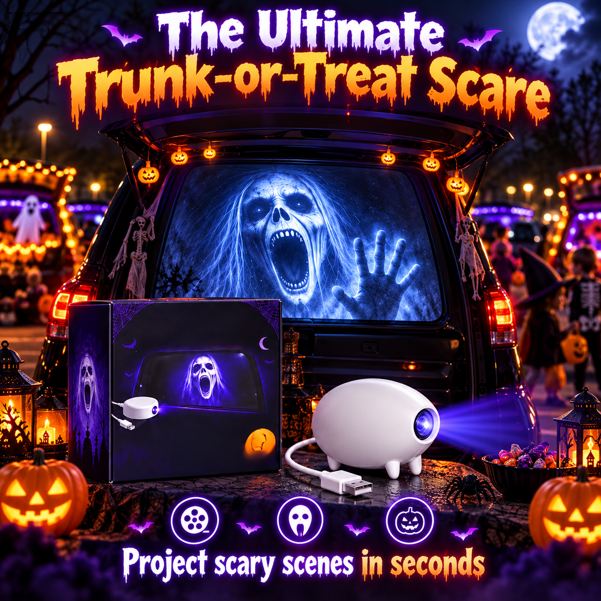 Halloween Ghost Projector for Parked Car
