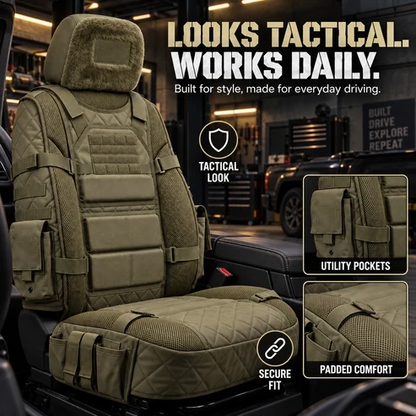 🛻 Limited Time 50% OFF | Tactical Truck Seat Cover with Built-In Storage