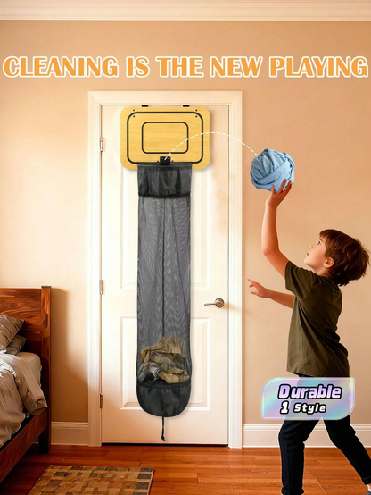 🏀 Shoot & Store Basketball Laundry Hamper – Less Mess, More Fun